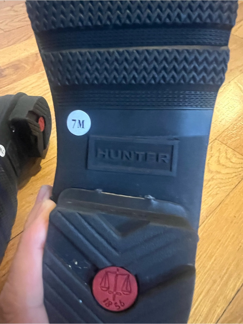 Hunter Short Black Chelsea Rain Boots with Logo Trim - Picture 10 of 12
